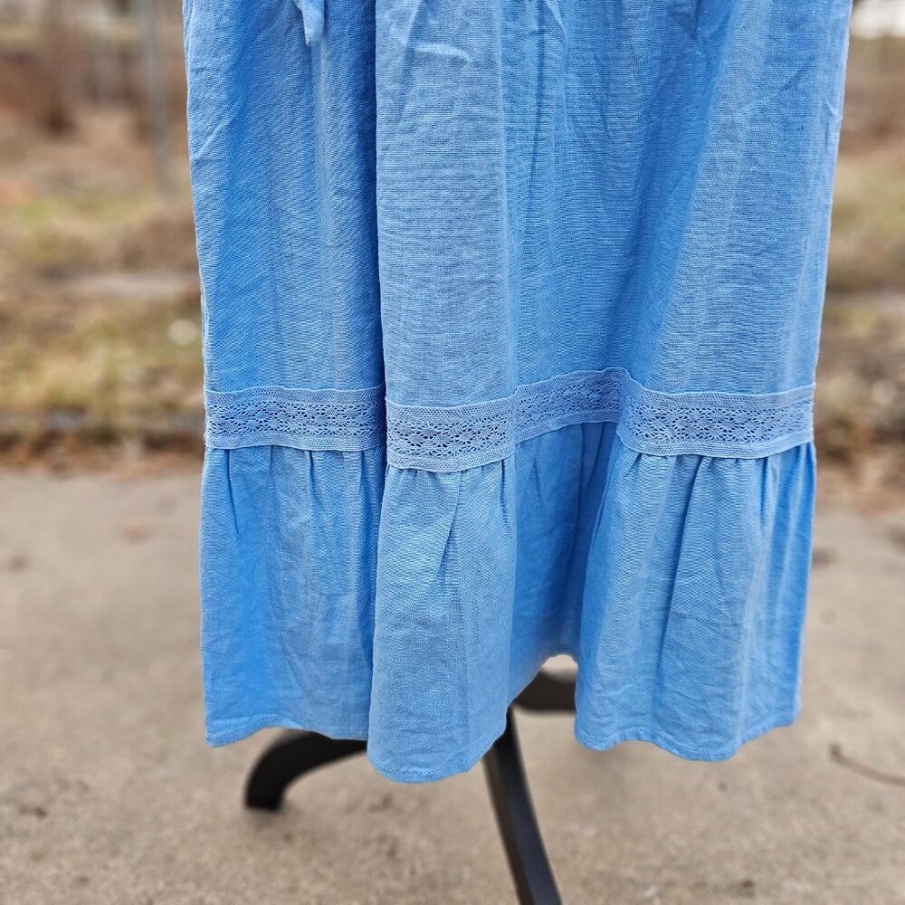 NWT Adyson Parker Blue Midi Dress Sleeveless Size Large - Picture 4 of 12